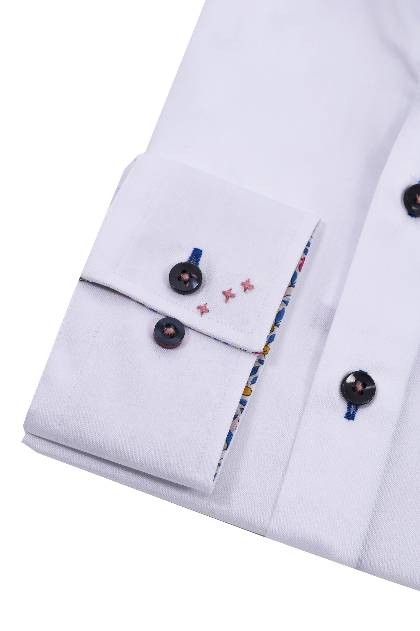 Camicia R2 con collo a V e stampa Micro Liberty bianca