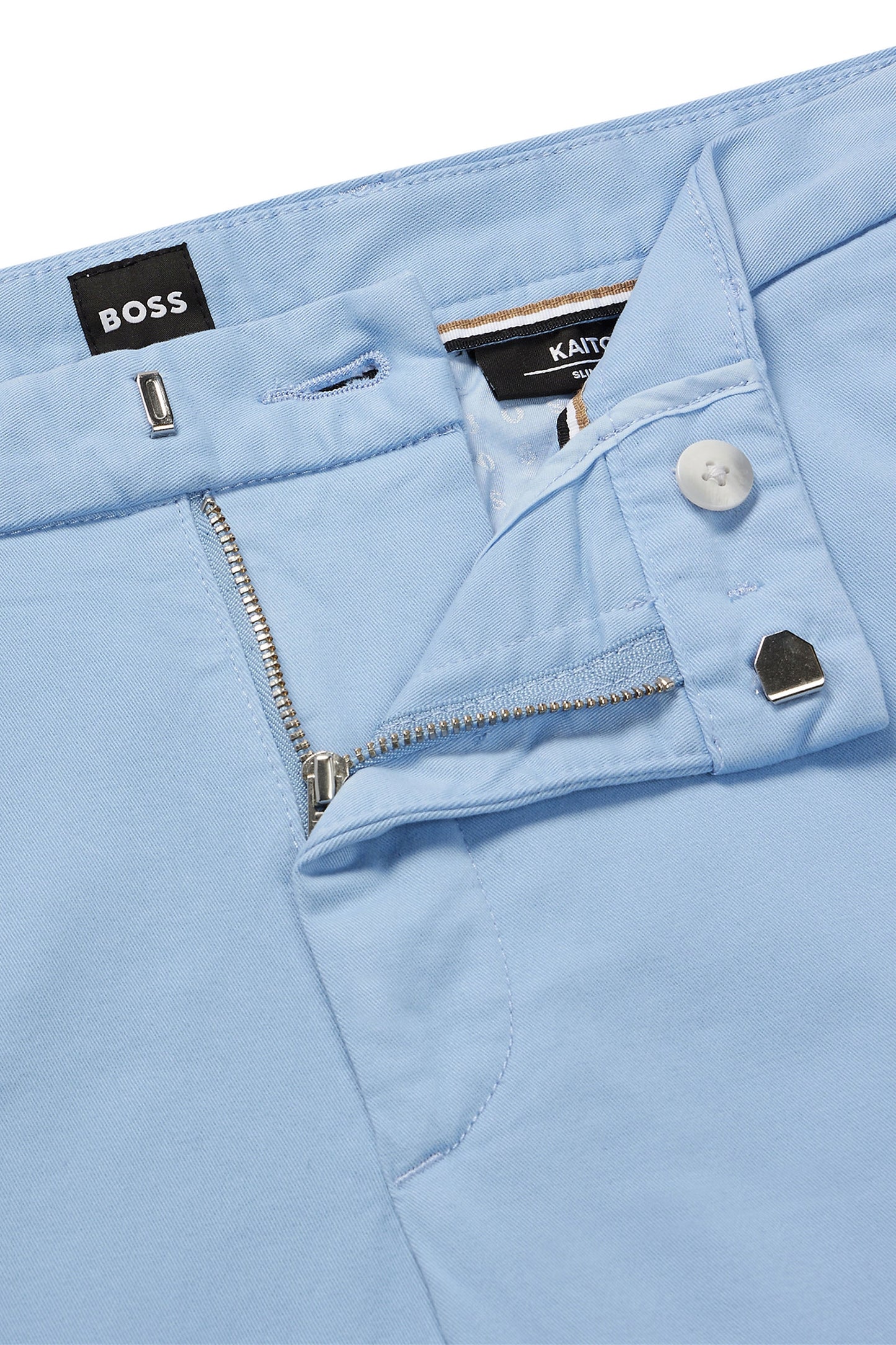 Pantaloni Boss Black Kaito 1 in cotone blu aperto