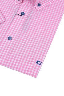 Giordano Regular Fit Short Sleeved Shirt Pink Check Giordano