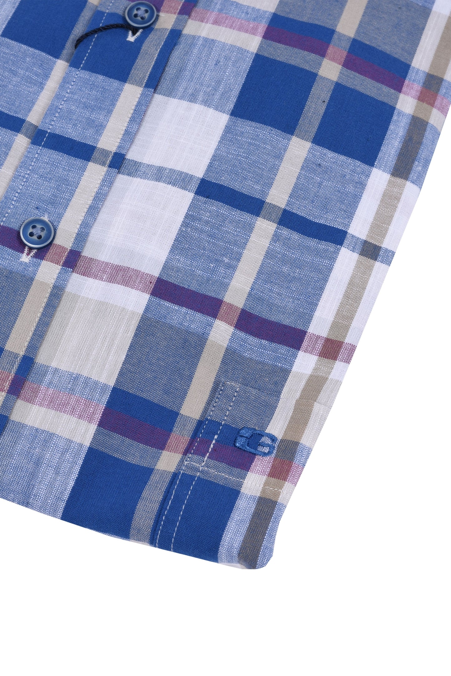 Chemise à manches courtes coupe régulière Giordano à carreaux bleus