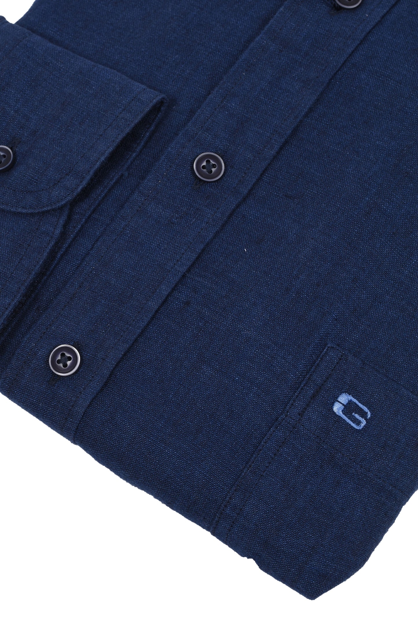 Chemise en lin coupe classique Giordano bleu marine