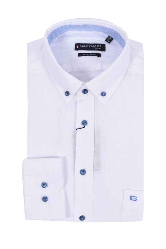 Giordano Regular Fit Linen Shirt White