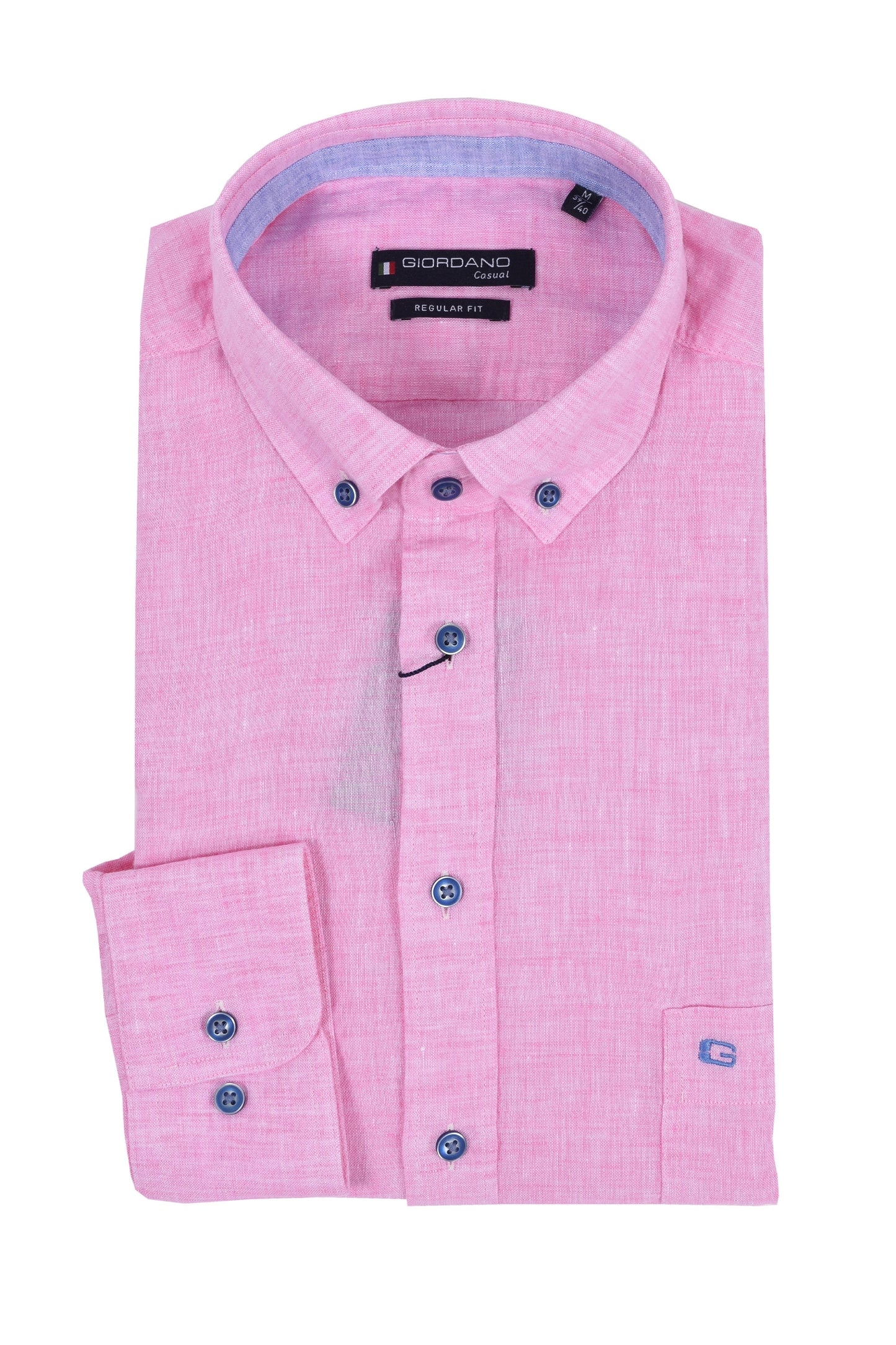 Giordano Regular Fit Linen Shirt Pink