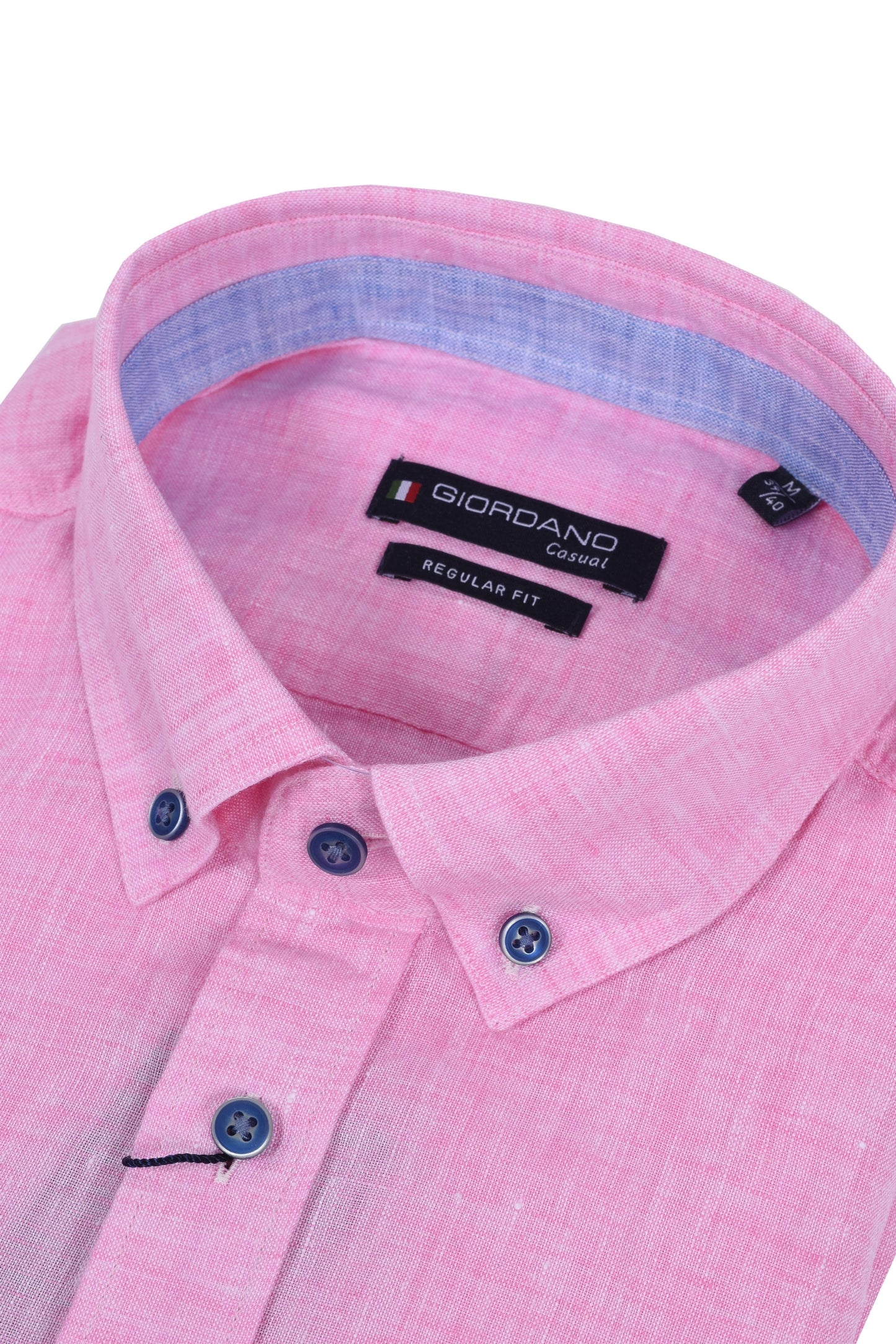 Giordano Regular Fit Linen Shirt Pink