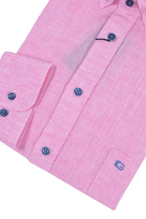 Giordano Regular Fit Linen Shirt Pink Giordano
