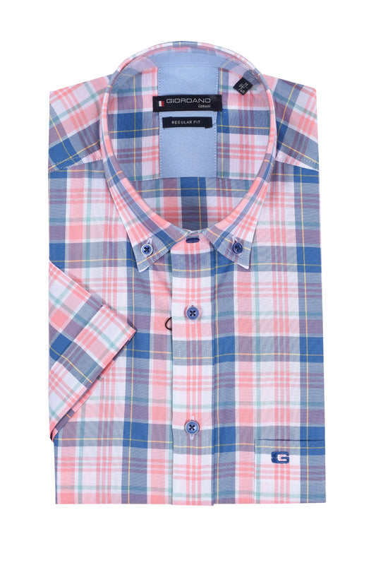Giordano Regular Fit Shirt Pink Multi Check