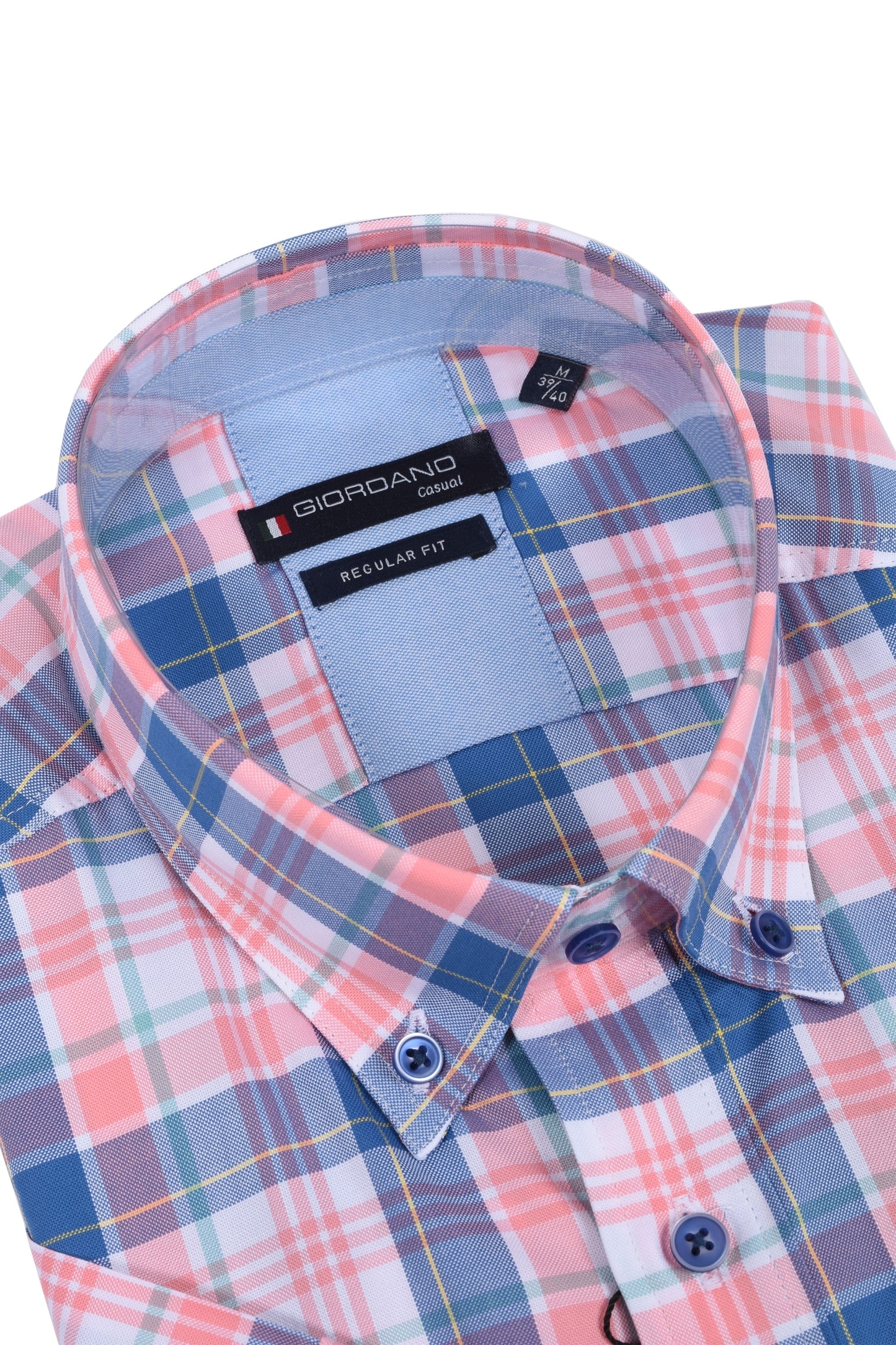 Camicia Giordano Regular Fit Rosa Multi Check