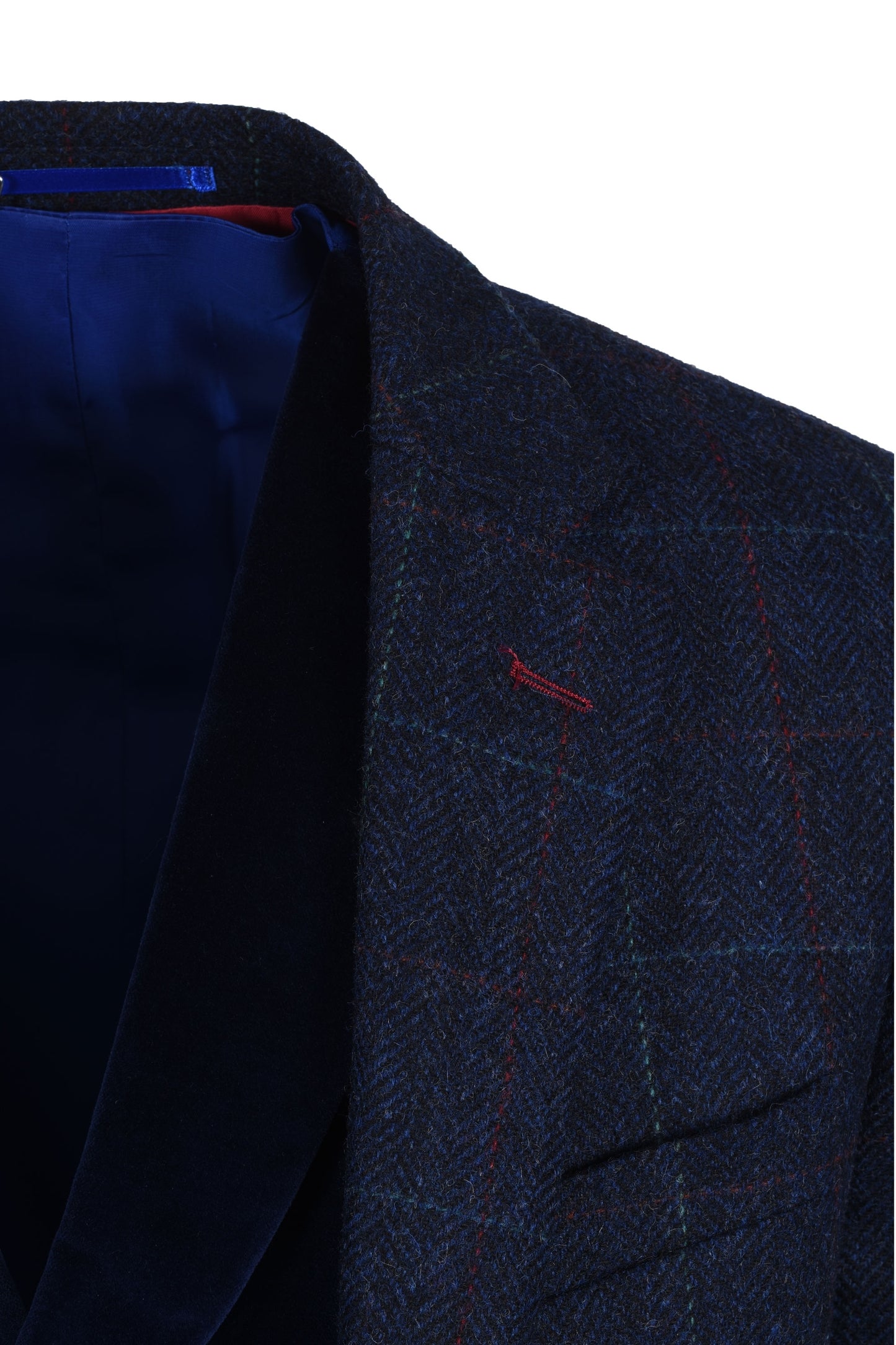 Giacca e gilet Mazelli blu rosso a quadri