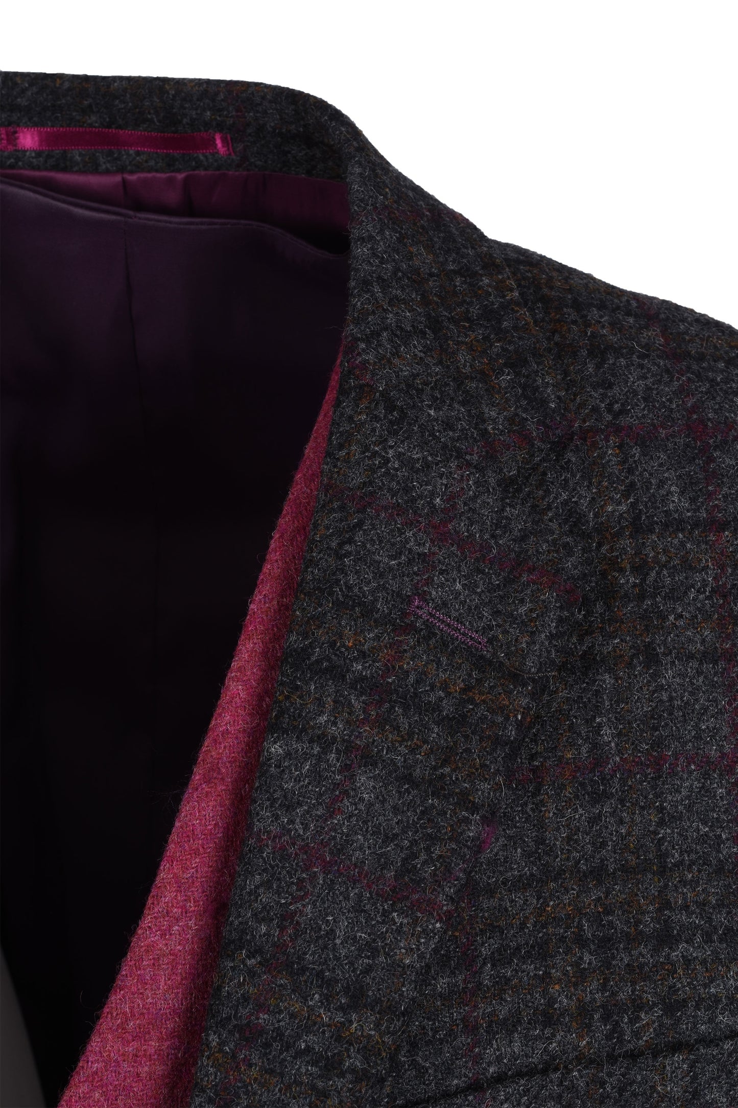 Mazzelli Jacket Charcoal Plum Check