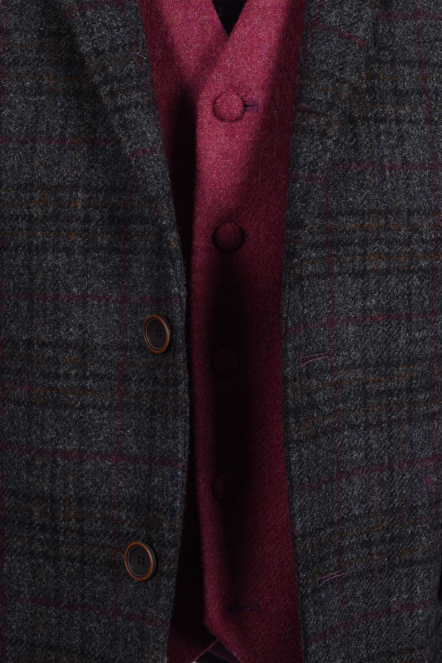 Mazzelli Jacket Charcoal Plum Check