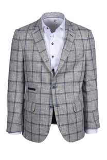 Mazzelli Jacket Grey Blue Check Mazzelli