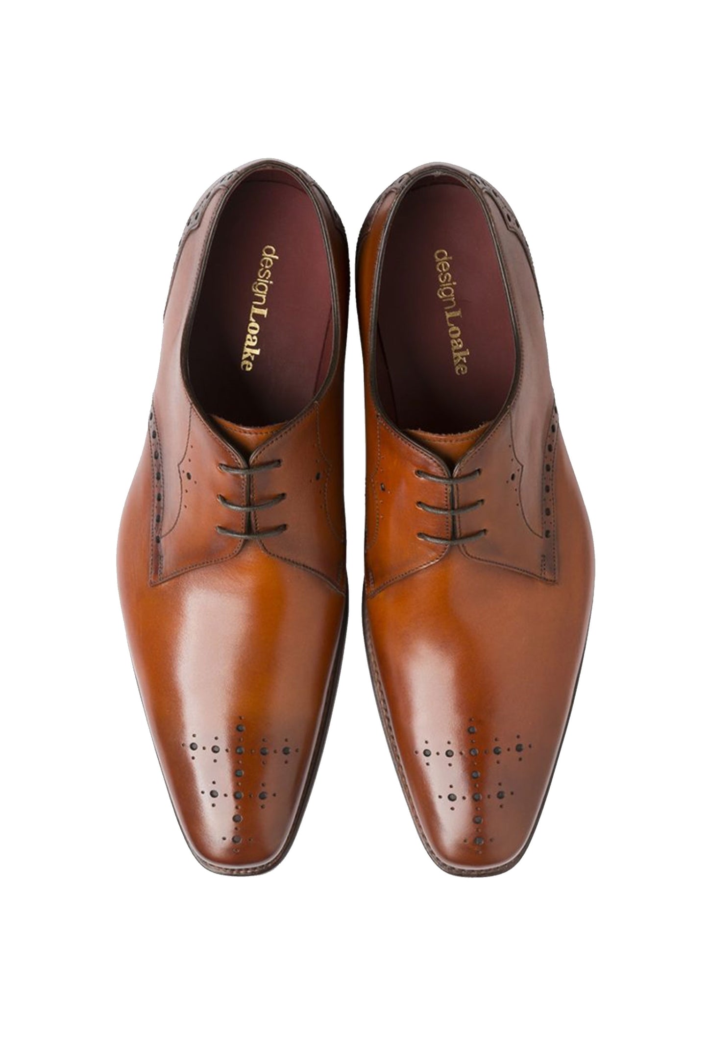 Loake Design Hannibal Calf Punched Derby Shoe Chestnut