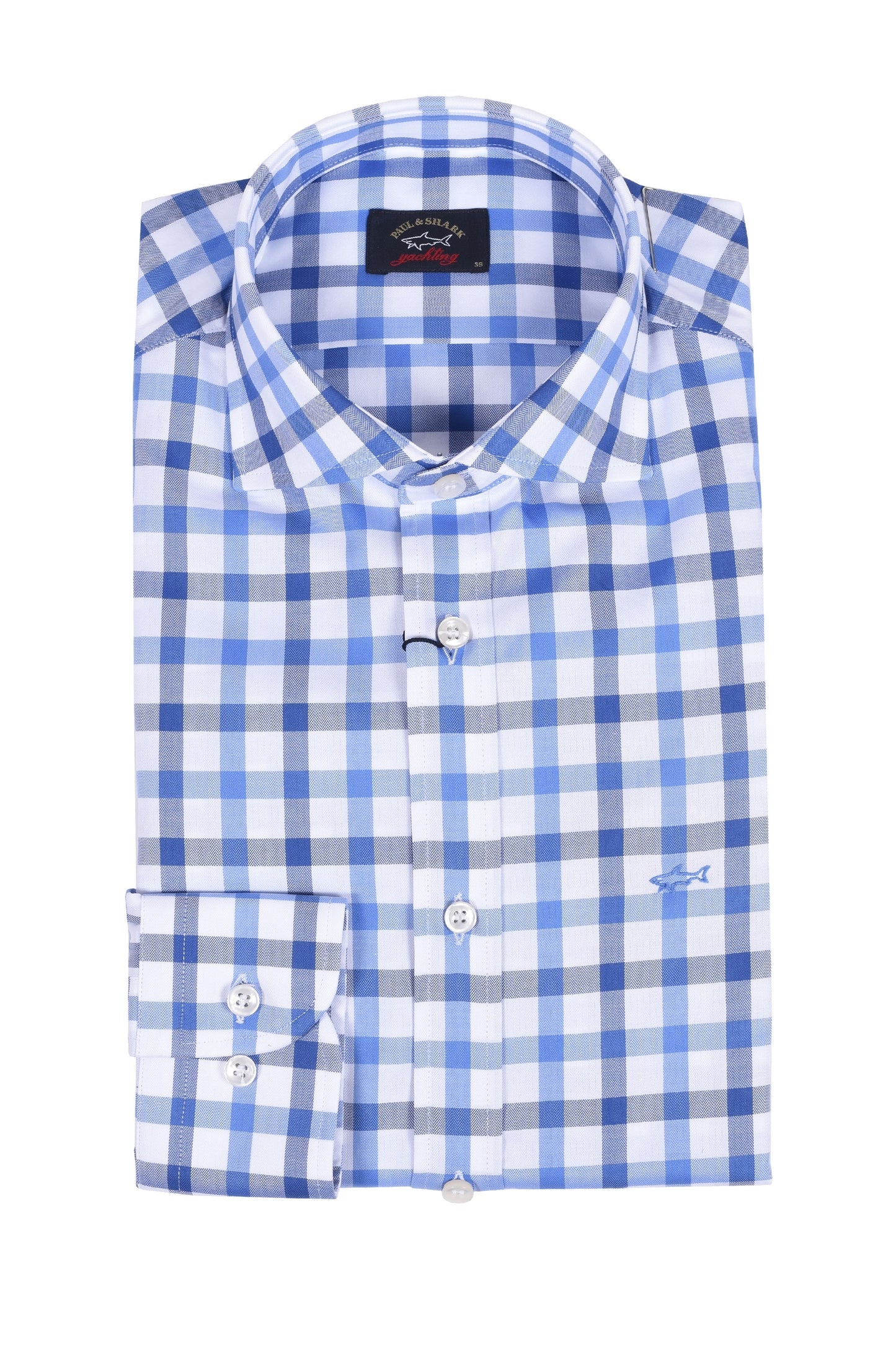 Chemise à carreaux à manches longues Paul And Shark Bleu et blanc