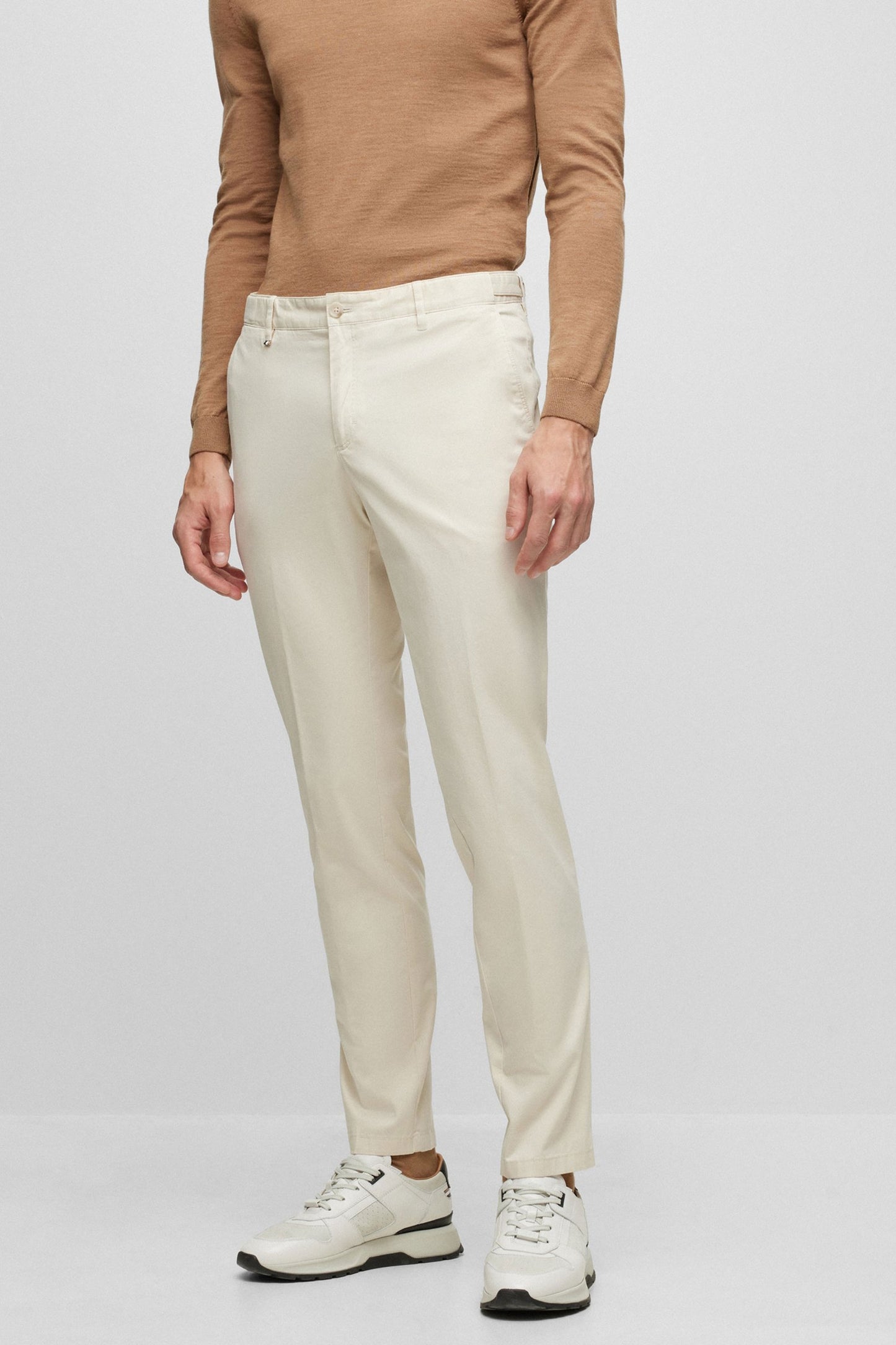Boss Black c-genius-w-2337 Pantaloni in cotone aperti bianchi