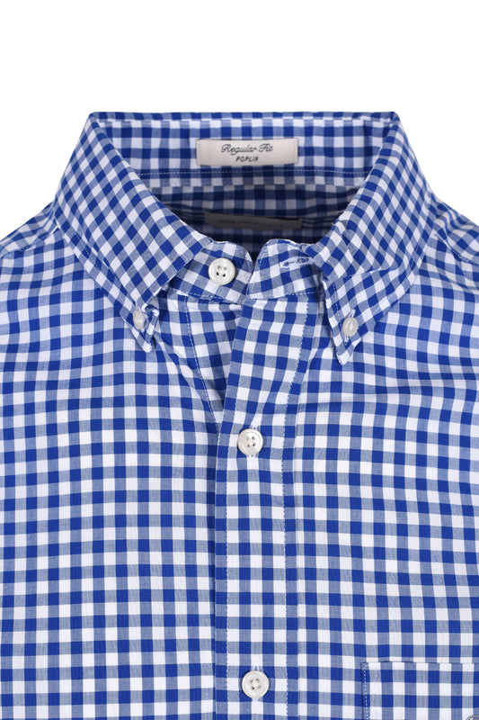 Gant Reg Poplin Gingham Shirt College Blue
