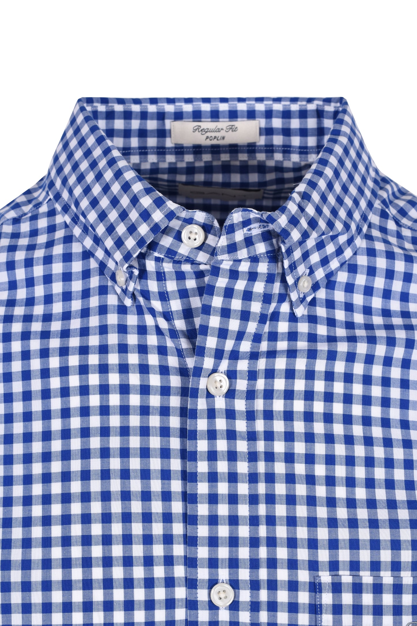 Camicia Gant Reg Popeline Gingham College Blue