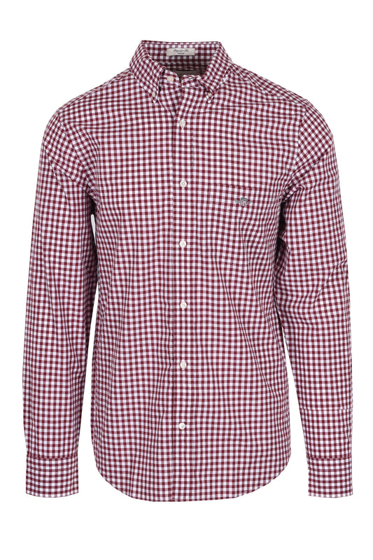 Gant Reg Poplin Gingham Shirt Wine Red