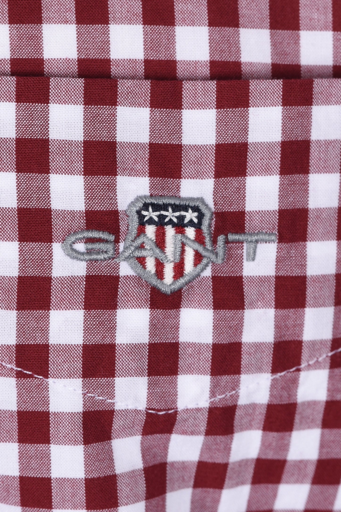 Chemise Gant Reg en popeline à carreaux vichy rouge vin