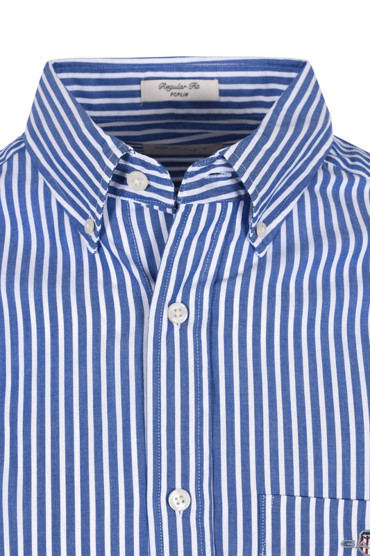 Gant Reg Poplin Stripe Shirt College Blue