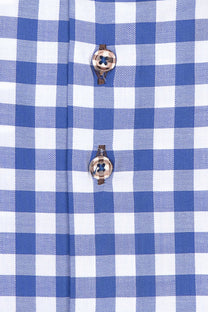 R2 Blue Gingham Check Shirt Blue Check R2