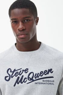 Barbour Steve McQueen Frankie Crew Neck Sweatshirt Grey Marl Barbour Steve Mcqueen