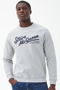 Barbour Steve McQueen Frankie Crew Neck Sweatshirt Grey Marl Barbour Steve Mcqueen