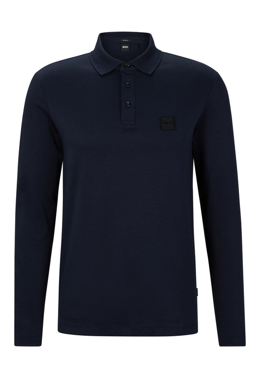 Polo à manches longues Boss Pado 08 bleu foncé