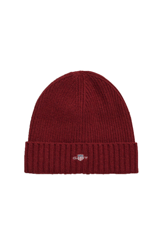 Bonnet en laine unisexe Gant Shield à grosses plumes rouge