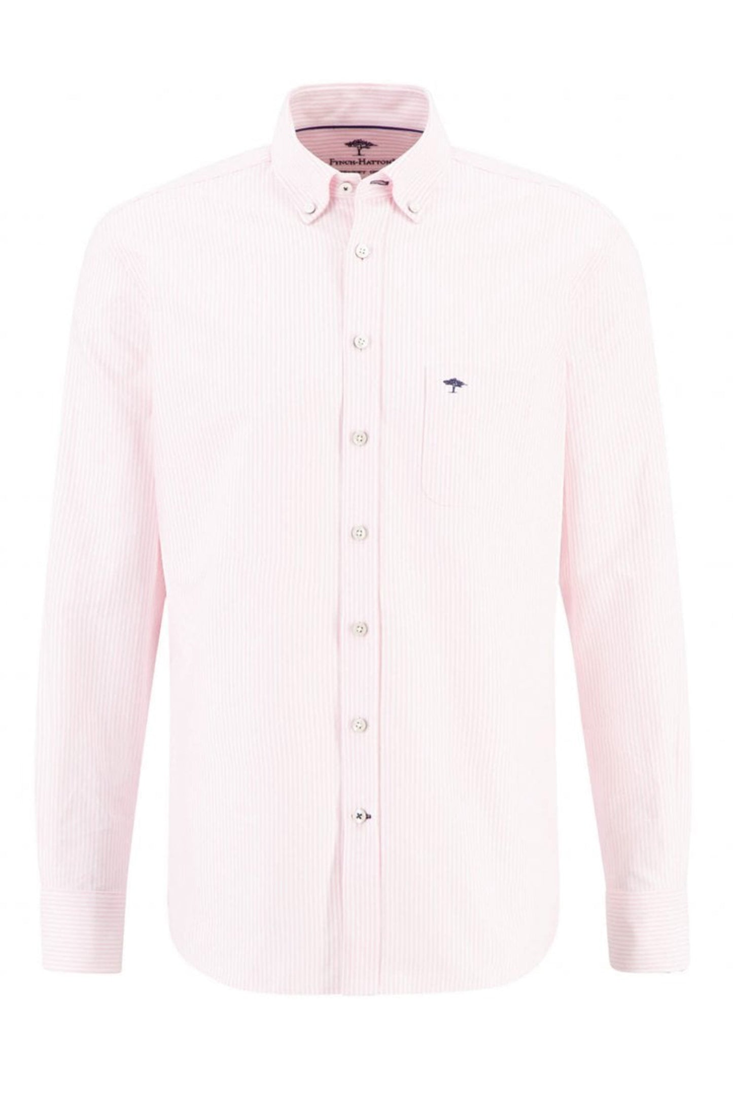 Chemise Oxford à manches longues et col boutonné Fynch-Hatton à rayures roses
