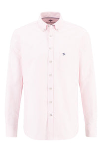 Fynch-Hatton Long Sleeved Oxford Button Down Collar Shirt Pink Stripe Fynch-Hatton