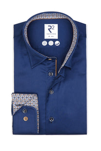R2 Hidden Button-Down Blue Shirt R2