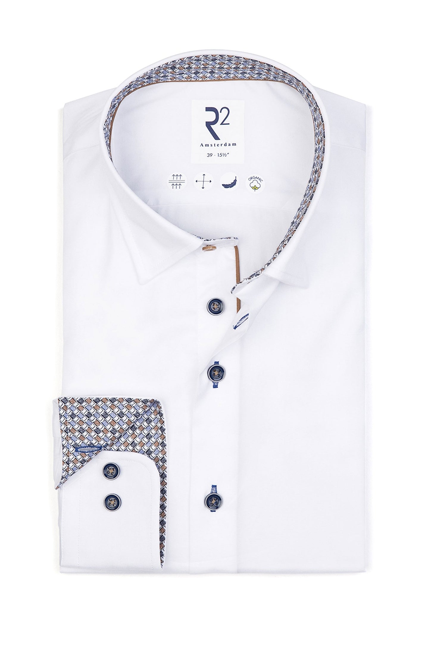 Camicia bianca con bottoni nascosti R2
