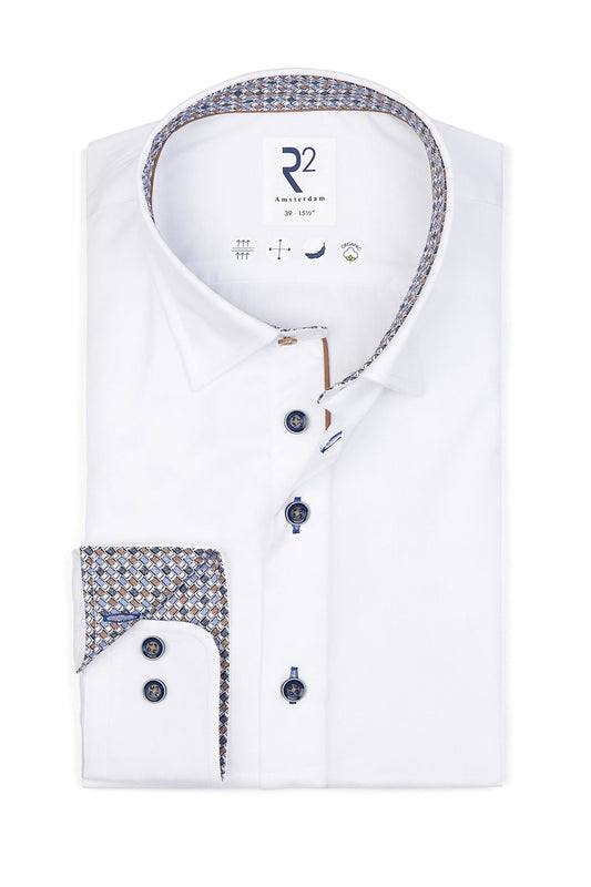 Camicia bianca con bottoni nascosti R2