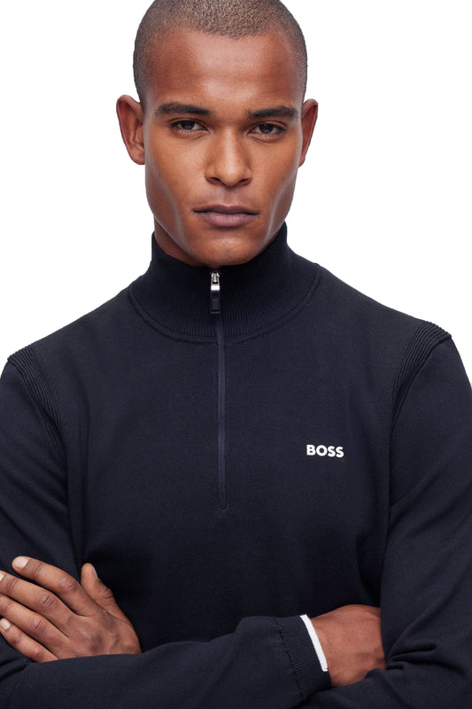 Pull demi-zip Boss Ever-x_qz bleu foncé