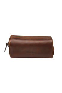 Loake Thames Wash Bag Brown Loake