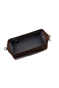 Loake Thames Wash Bag Brown Loake