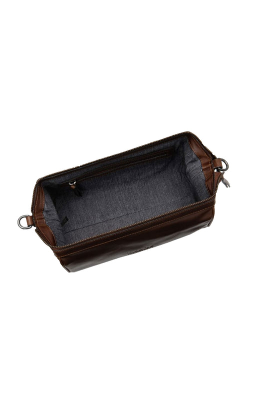 Loake Thames Wash Bag Brown