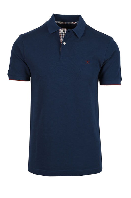 Hackett Woven Trim Polo Shirt Dark Denim