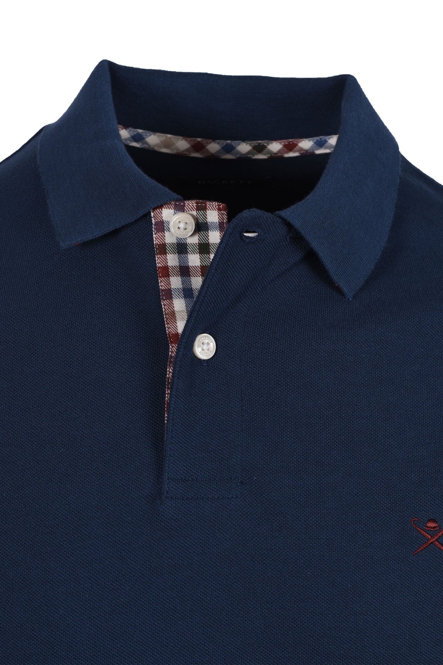 Polo Hackett à bordure tissée en denim foncé