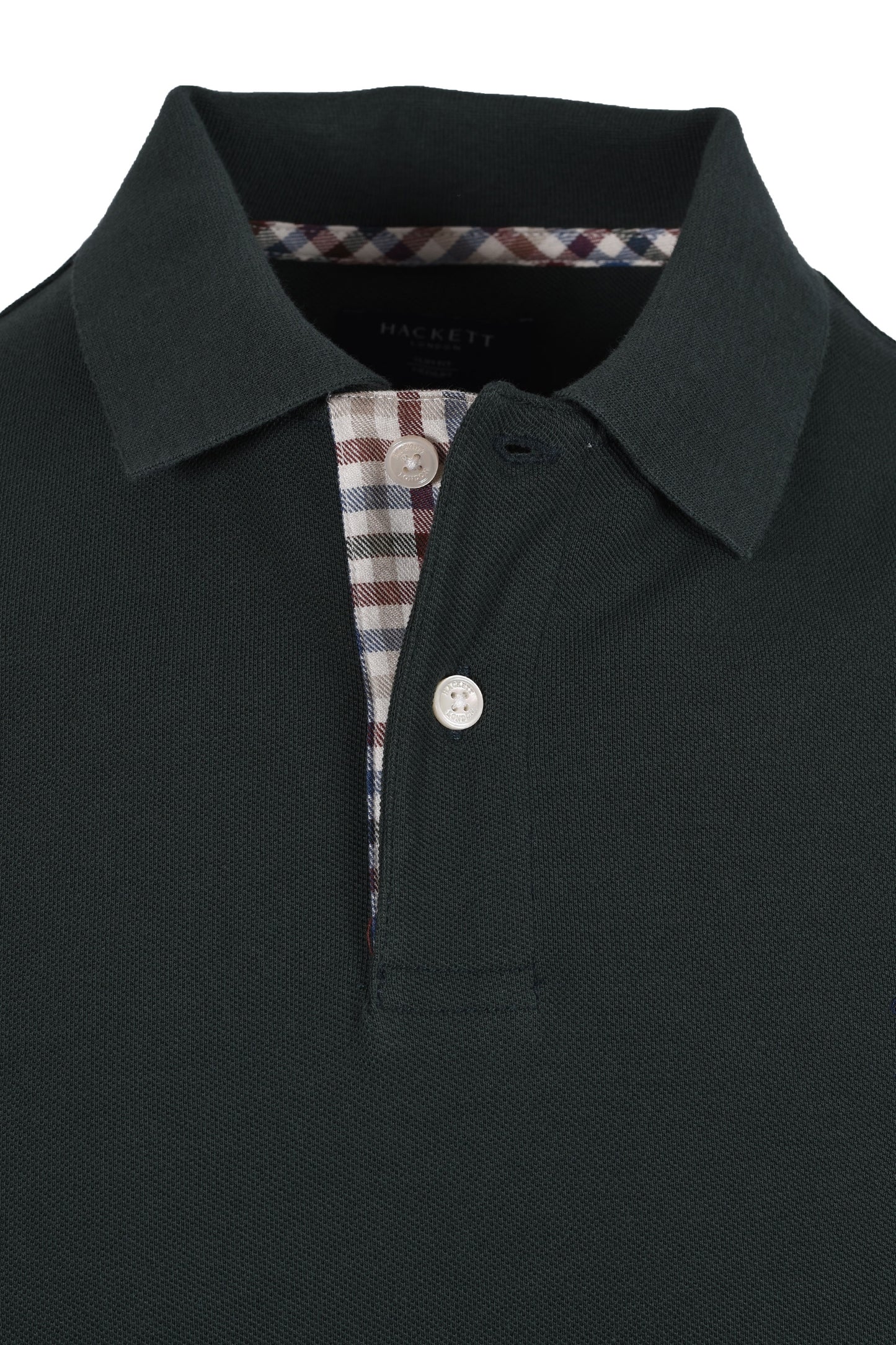 Hackett Woven Trim Polo Shirt Dark Green