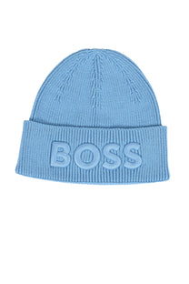 Boss Orange Afox Beanie Hat Open Blue Boss Orange
