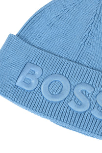 Boss Orange Afox Beanie Hat Open Blue Boss Orange