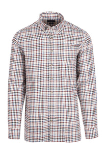 Hackett Flannel 3 Col Gingham Check Shirt Burgundy/Blue/Green Hackett