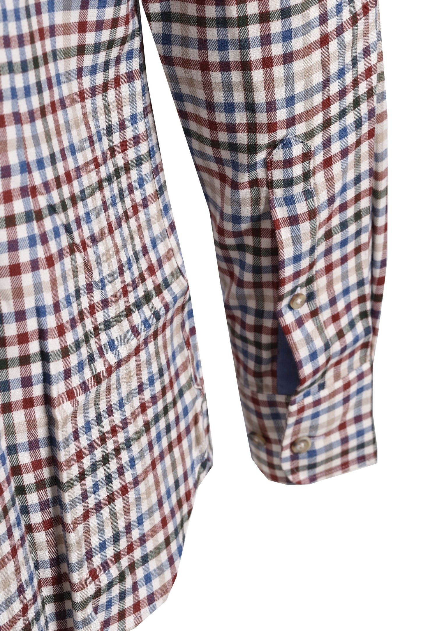Hackett Flannel 3 Col Gingham Check Shirt Burgundy/Blue/Green