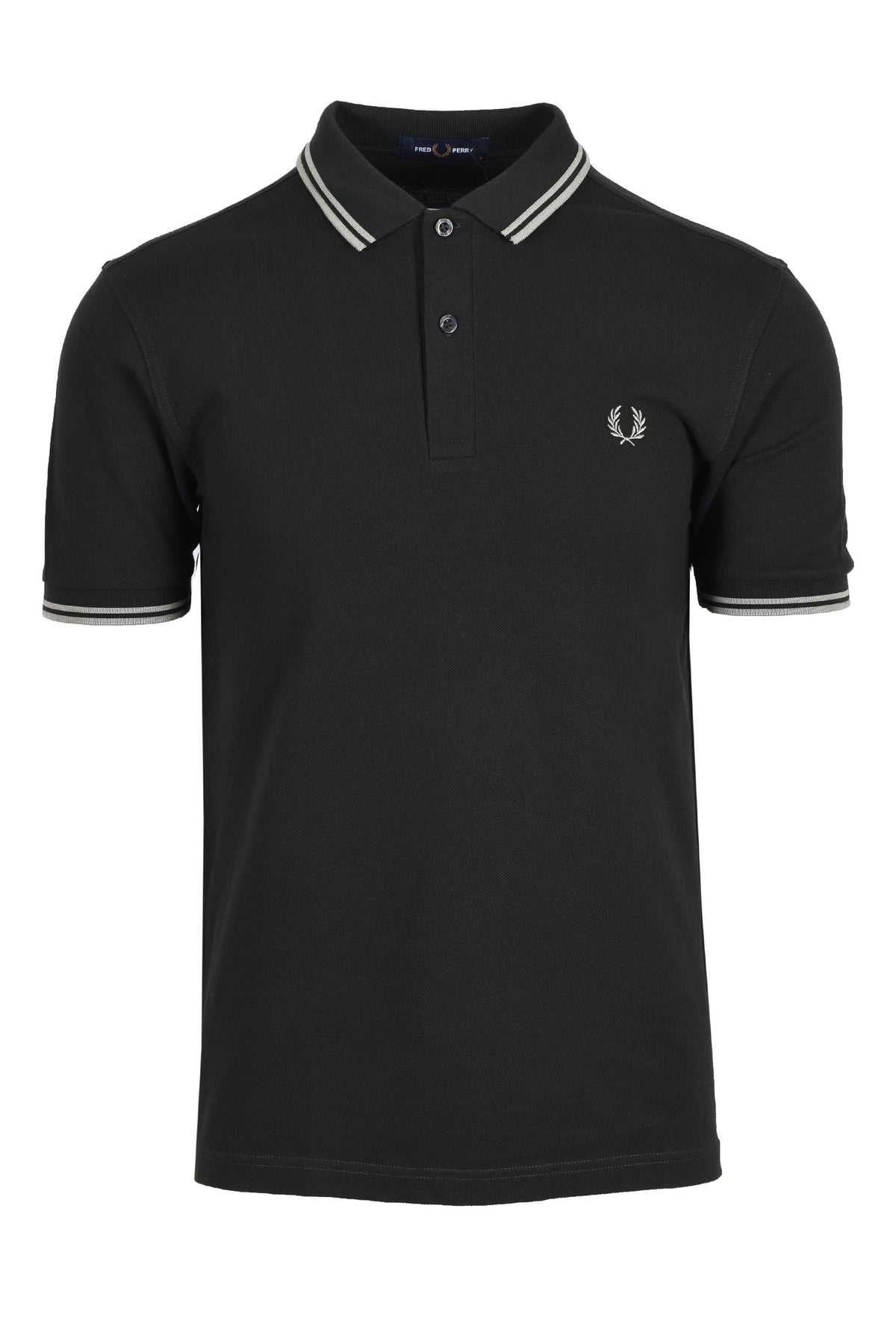 Fred Perry Twin Tipped Polo Shirt Night Green/Seagrass Fred Perry Michael Stewart Menswear  Polo Shirts