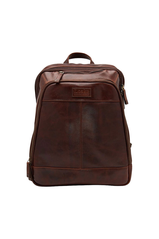 Sac à dos en cuir Loake Waterloo Marron