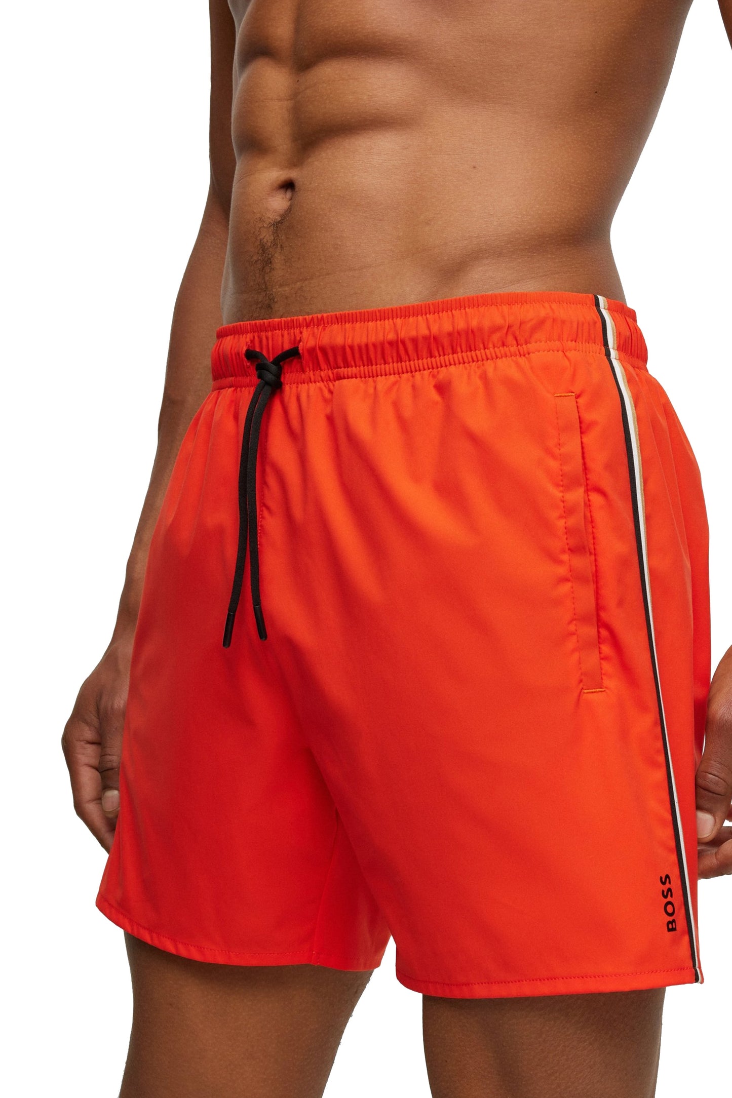 Pantaloncini da bagno Boss Black Iconic arancione brillante