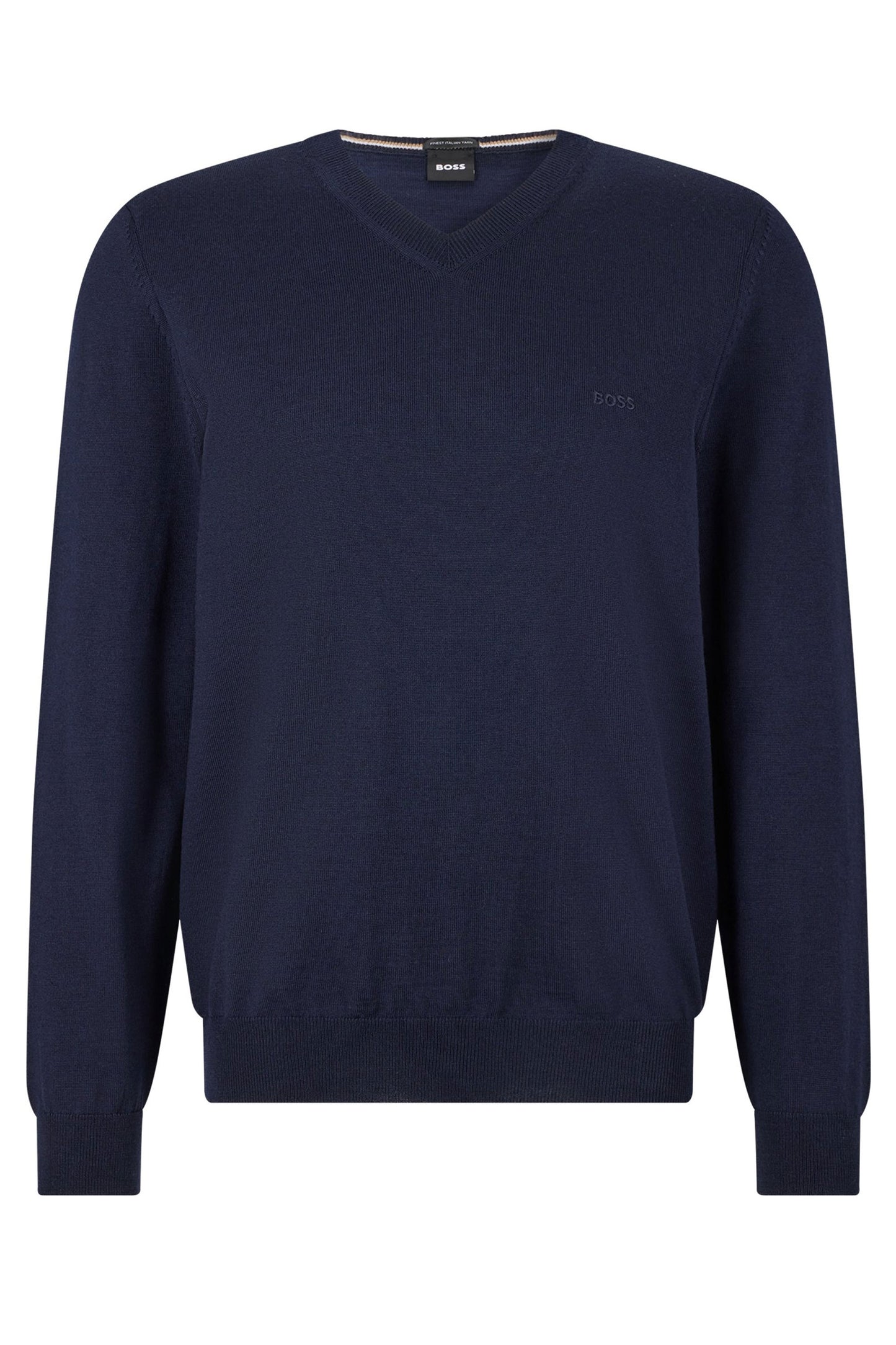 Boss Baram-l V-neck Knitwear Dark Blue