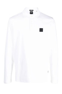 Boss Pado 08 Long Sleeved Polo Shirt White Boss Black