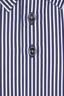 R2 Hidden Button Down Navy Stripe Shirt R2